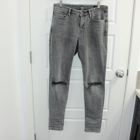 All Saints Grace Size 29 Gray Distressed Jeans High Rise Skinny - Picture 1 of 3